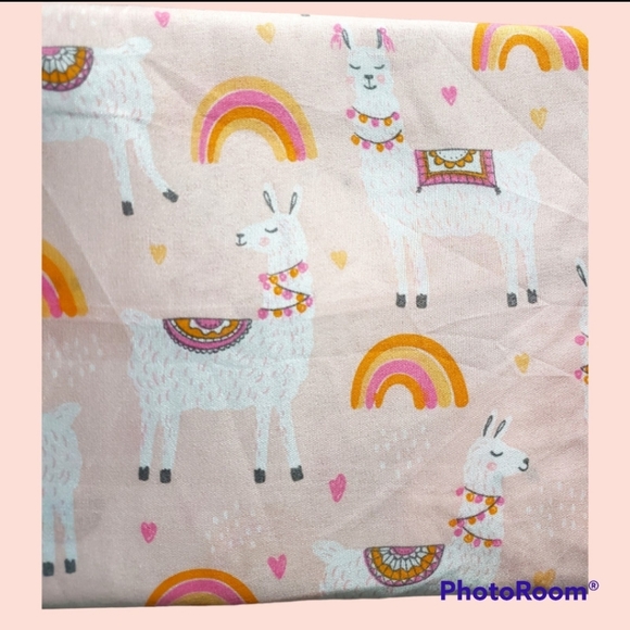 🆕️NWT LULU & COCO 3 piece FULL size Pink Llama n Rainbow printed Bed Sheet Set - Picture 5 of 7